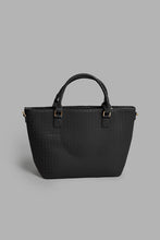 Load image into Gallery viewer, Redtag-Black-Textured-Tote-Bag-Tote-Bags-Women-
