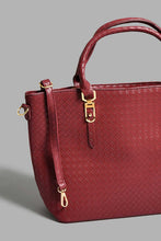 Load image into Gallery viewer, Redtag-Maroon-Textured-Tote-Bag-Tote-Bags-Women-
