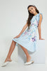 Redtag-Lt-Blue-Floral-Ruffled-Sleeve-Dress-Dresses-Senior-Girls-9 to 14 Years