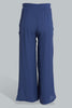 Redtag-Blue-Jacquard-Culotte-Cargo-Pants-Senior-Girls-9 to 14 Years