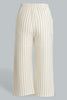 Redtag-White/Beige-Stripe-Knitted-Culottes-Trousers-Senior-Girls-9 to 14 Years