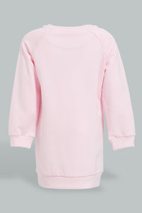 Redtag-Pink-Raglan-Sleeves-Character-Sweat-Dress-Colour:Pink,-Filter:Infant-Girls-(3-to-24-Mths),-Infant-Girls-Dresses,-New-In,-New-In-ING,-Non-Sale,-S22B,-Section:Kidswear-Infant-Girls-3 to 24 Months