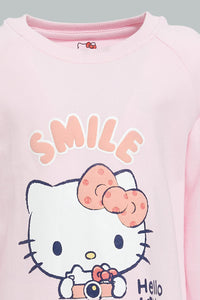 Redtag-Pink-Raglan-Sleeves-Character-Sweat-Dress-Colour:Pink,-Filter:Infant-Girls-(3-to-24-Mths),-Infant-Girls-Dresses,-New-In,-New-In-ING,-Non-Sale,-S22B,-Section:Kidswear-Infant-Girls-3 to 24 Months