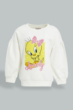 تنزيل الصورة على معرض الصور، Redtag-White-Tweety-SweaT-Shirt-Sweatshirts-Infant-Girls-3 to 24 Months
