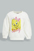 Redtag-White-Tweety-SweaT-Shirt-Sweatshirts-Infant-Girls-3 to 24 Months