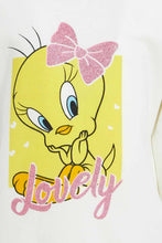 تنزيل الصورة على معرض الصور، Redtag-White-Tweety-SweaT-Shirt-Sweatshirts-Infant-Girls-3 to 24 Months
