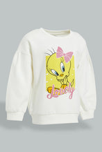 تنزيل الصورة على معرض الصور، Redtag-White-Tweety-SweaT-Shirt-Sweatshirts-Infant-Girls-3 to 24 Months
