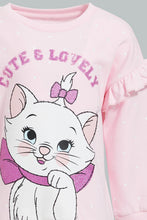 Load image into Gallery viewer, Redtag-Pink-Marie-The-Cat-SweaT-Shirt-Sweatshirts-Infant-Girls-3 to 24 Months
