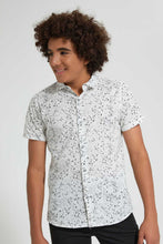 Load image into Gallery viewer, Redtag-White-Allover-Print-Casual-Shirt-Casual-Shirts-Senior-Boys-9 to 14 Years
