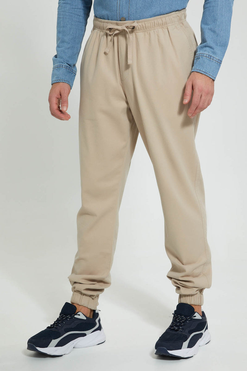 Redtag-Beige-Slim-Fit-Jogger-Trousers-Men's-