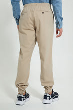 Load image into Gallery viewer, Redtag-Beige-Slim-Fit-Jogger-Trousers-Men&#39;s-
