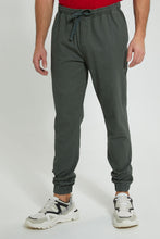 تنزيل الصورة على معرض الصور، Redtag-Olive-Green-Slim-Fit-Jogger-Trousers-Men&#39;s-
