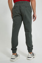 تنزيل الصورة على معرض الصور، Redtag-Olive-Green-Slim-Fit-Jogger-Trousers-Men&#39;s-
