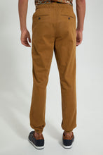 Load image into Gallery viewer, Redtag-Tan-Brown-Slim-Fit-Jogger-Trousers-Men&#39;s-
