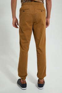 Redtag-Tan-Brown-Slim-Fit-Jogger-Trousers-Men's-