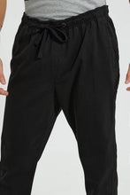 Load image into Gallery viewer, Redtag-Black-Slim-Fit-Jogger-Trousers-Men&#39;s-
