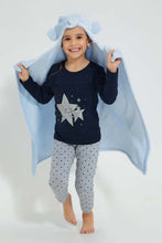 Load image into Gallery viewer, Redtag-Blue-Elphant-Hodded-Blanket-Baby-Blankets-Baby-0 to 12 Months
