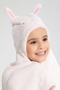 Redtag-Pink-Bunny-Hooded-Blanket-Baby-Blankets-Baby-0 to 12 Months