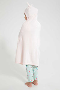 Redtag-Pink-Bunny-Hooded-Blanket-Baby-Blankets-Baby-0 to 12 Months