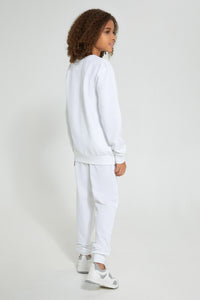 Redtag-White-Future-Squad-Jog-Suit-Jog-Sets-Senior-Boys-9 to 14 Years