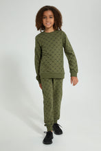 Load image into Gallery viewer, Redtag-Olive-Allover-Ny-Print-Jog-Suit-Jog-Sets-Senior-Boys-9 to 14 Years
