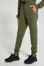 Load image into Gallery viewer, Redtag-Olive-Allover-Ny-Print-Jog-Suit-Jog-Sets-Senior-Boys-9 to 14 Years
