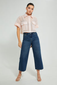 Redtag-Pink-Utility-Crop-Blouse-Blouses-Women's-