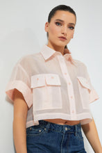 Load image into Gallery viewer, Redtag-Pink-Utility-Crop-Blouse-Blouses-Women&#39;s-
