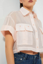 Load image into Gallery viewer, Redtag-Pink-Utility-Crop-Blouse-Blouses-Women&#39;s-
