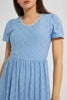 Redtag-Blue-Dress-With-Neck-Trim-Dresses-Women's-0