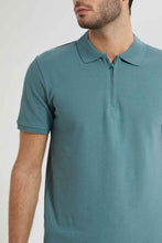 تنزيل الصورة على معرض الصور، Redtag-Sage-Green-Zip-Placket-Polo-Shirt-Colour:Green,-Filter:Men&#39;s-Clothing,-Men-T-Shirts,-New-In,-New-In-Men,-Non-Sale,-S22B,-Section:Men,-TBL-Men&#39;s-
