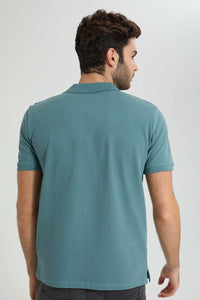 Redtag-Sage-Green-Zip-Placket-Polo-Shirt-Colour:Green,-Filter:Men's-Clothing,-Men-T-Shirts,-New-In,-New-In-Men,-Non-Sale,-S22B,-Section:Men,-TBL-Men's-