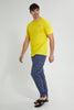 Redtag-Yellow-T-Shirt-With-Indigo-Printed-Pyjama-Set-Pyjama-Sets-Men's-
