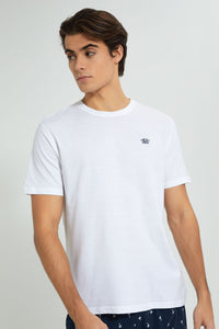 Redtag-White-T-Shirt-Pyjama-Set-Pyjama-Sets-Men's-