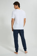 تنزيل الصورة على معرض الصور، Redtag-White-T-Shirt-Pyjama-Set-Pyjama-Sets-Men&#39;s-

