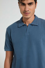 Load image into Gallery viewer, Redtag-Blue-Polo-Shirt-Polo-Shirts-Men&#39;s-
