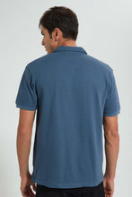 Load image into Gallery viewer, Redtag-Blue-Polo-Shirt-Polo-Shirts-Men&#39;s-
