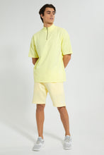 تنزيل الصورة على معرض الصور، Redtag-Yellow-Half-Zip-Loungewear-T-Shirt-Loungewear-Men&#39;s-
