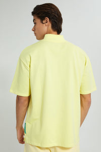 Redtag-Yellow-Half-Zip-Loungewear-T-Shirt-Loungewear-Men's-