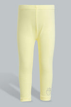 Load image into Gallery viewer, Redtag-Yellow-Solid-Legging-Leggings-Infant-Girls-3 to 24 Months
