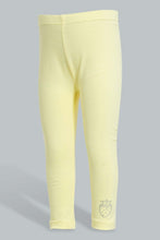 Load image into Gallery viewer, Redtag-Yellow-Solid-Legging-Leggings-Infant-Girls-3 to 24 Months
