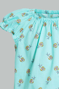 Redtag-Mint-Aop-Top-Blouses-Infant-Girls-3 to 24 Months