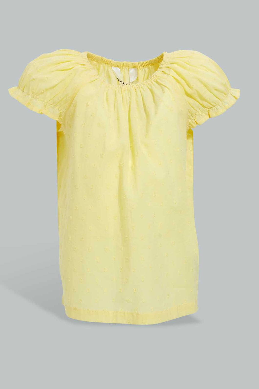 Redtag-Yellow-Solid-Top-Blouses-Infant-Girls-3 to 24 Months