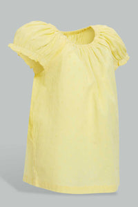 Redtag-Yellow-Solid-Top-Blouses-Infant-Girls-3 to 24 Months