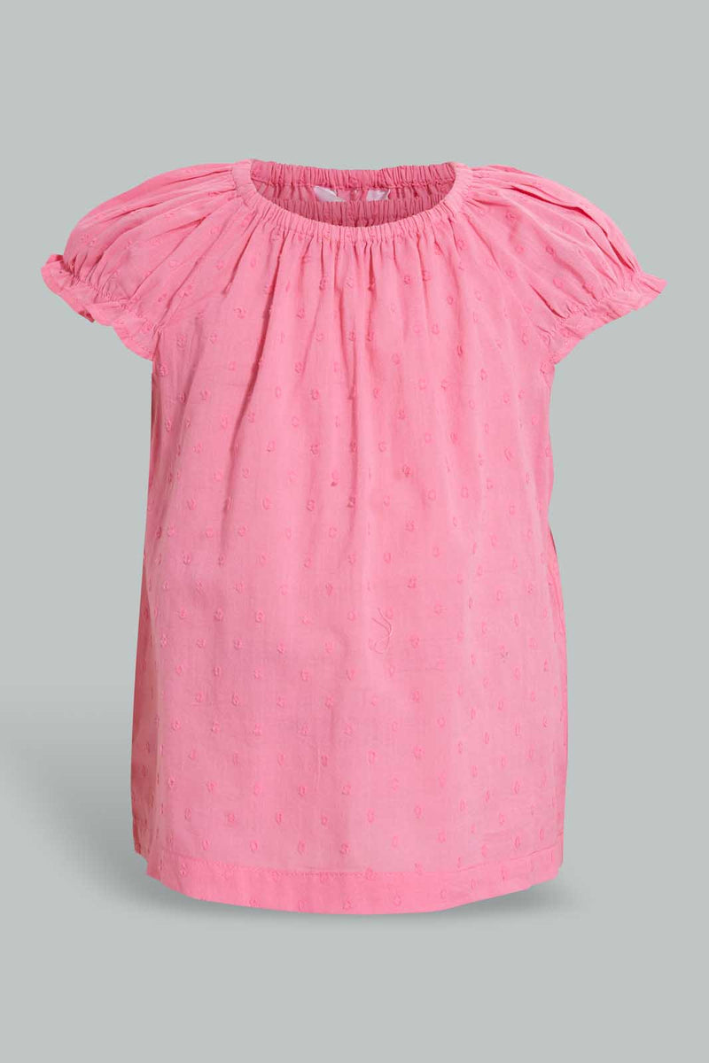 Redtag-Pink-Solid-Top-Blouses-Infant-Girls-3 to 24 Months