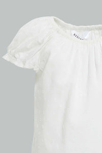 Redtag-Offwhite-Solid-Top-Blouses-Infant-Girls-3 to 24 Months