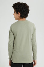 Load image into Gallery viewer, Redtag-Grey-Embroideredoss-Print-T-Shirt-Embellished-Senior-Boys-9 to 14 Years
