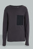 Redtag-Charcoal-Patch-With-Emboss-Print-T-Shirt-Cut-And-Sewn-Senior-Boys-9 to 14 Years
