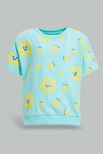 Load image into Gallery viewer, Redtag-Aqua-Short-Sleeve-Aop-Tee-All-Over-Prints-Infant-Girls-3 to 24 Months
