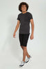 Redtag-Charcoal-Zip-T-Shirt-All-Over-Prints-Senior-Boys-9 to 14 Years